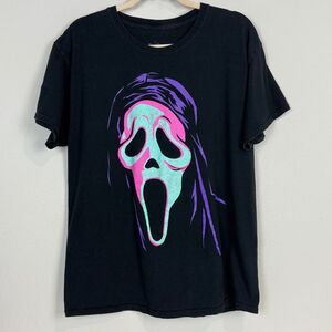 Ghost Face Black Neon T-shirt L